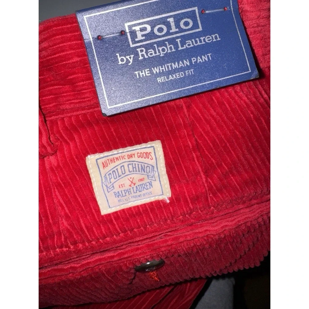 Polo Ralph Lauren Whitman Relaxed Fit Corduroy Pants Men's 38x32‎ Red NWT